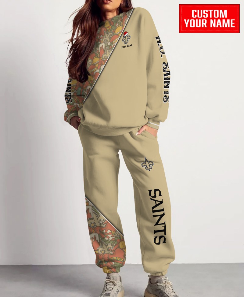 New Orleans Saints Christmas Pattern Sweatshirt and Sweatpants