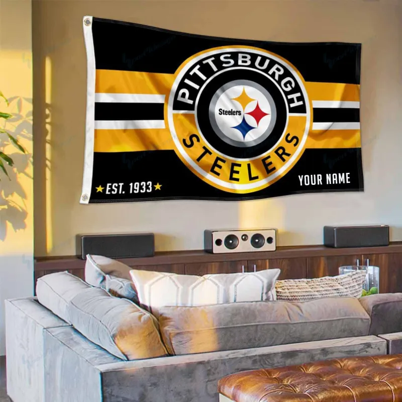 Pittsburgh Steelers Personalized Flag Display