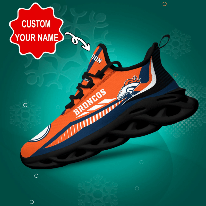 Denver Broncos Yezy Running Sneakers 434 5 Denver Broncos Yezy Running Sneakers Front View