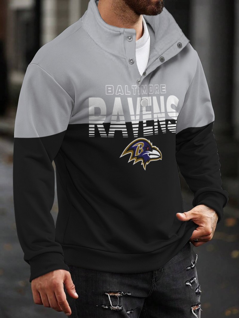 Baltimore Ravens Casual Colorful Stand Collar Sweatshirt
