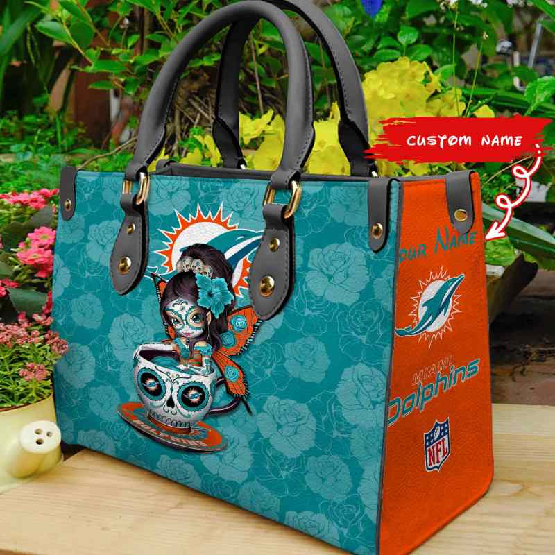 Mockup of Miami Dolphins Hand Bag