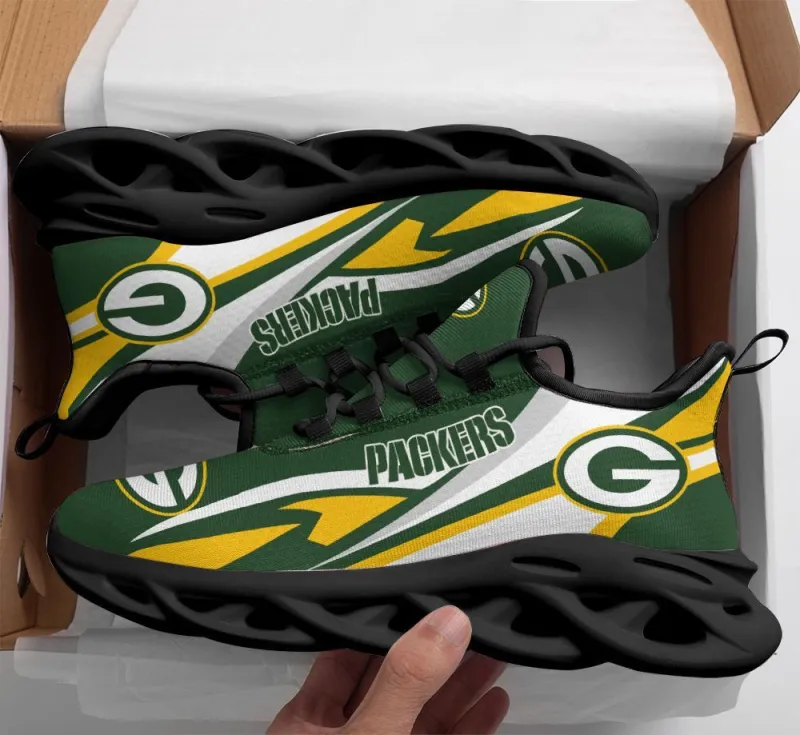 Green Bay Packers Yezy Running Sneakers Back View