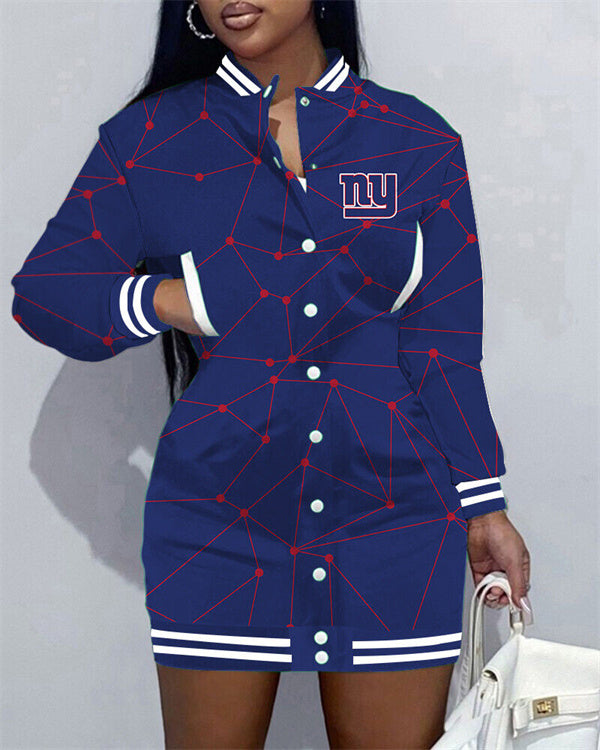New York Giants Women's Button Down Jacket Dress