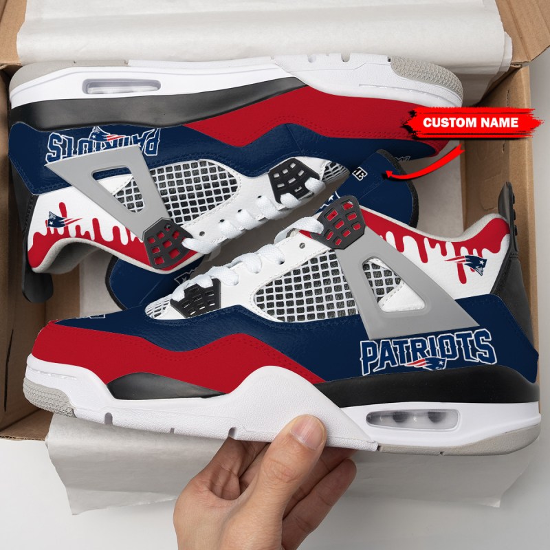 New England Patriots Personalized AJ4 Sneaker