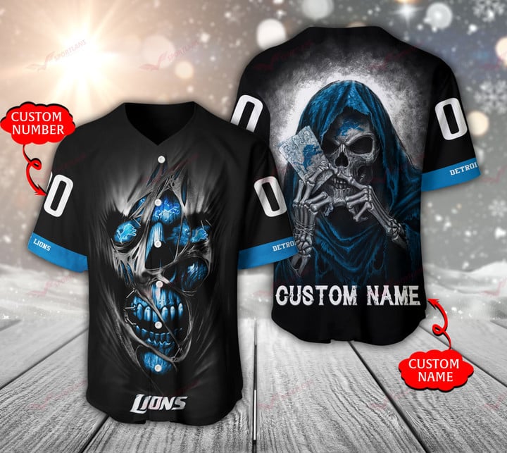 Detroit Lions Personalized Baseball Jersey