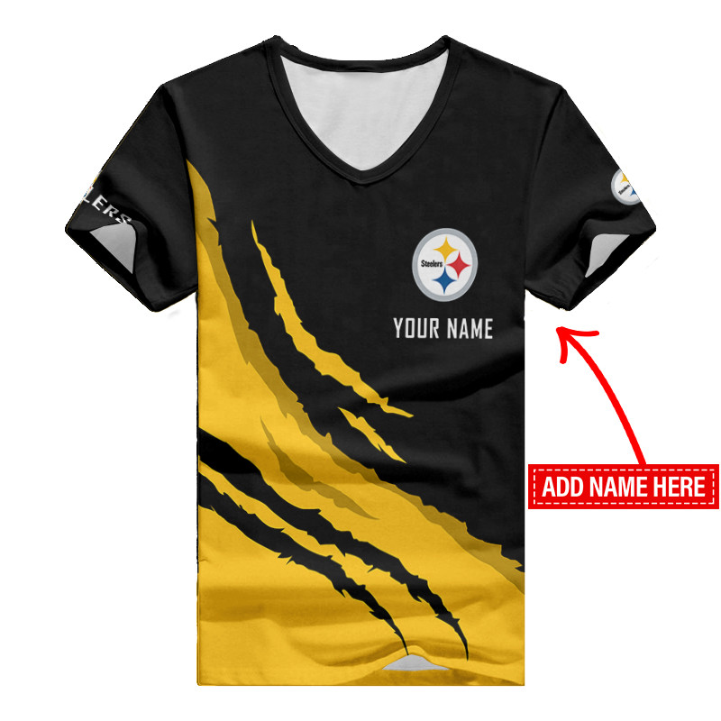 Pittsburgh Steelers Personalized Summer V-neck Women T-shirt