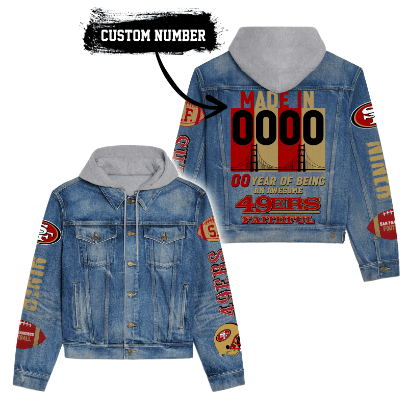 San Francisco 49ers Hooded Denim Jacket