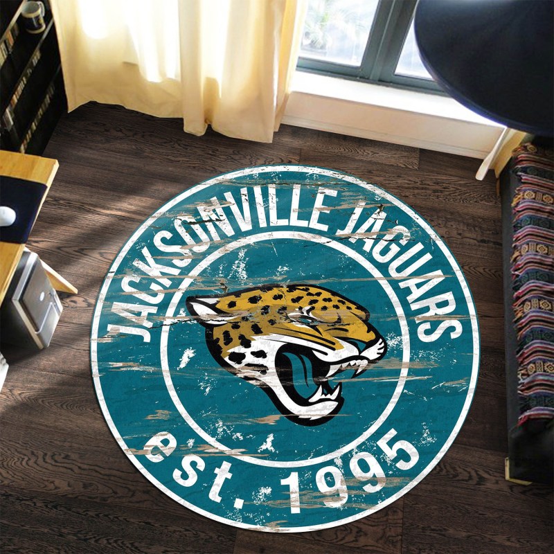 Jacksonville Jaguars Round Rug Image 2