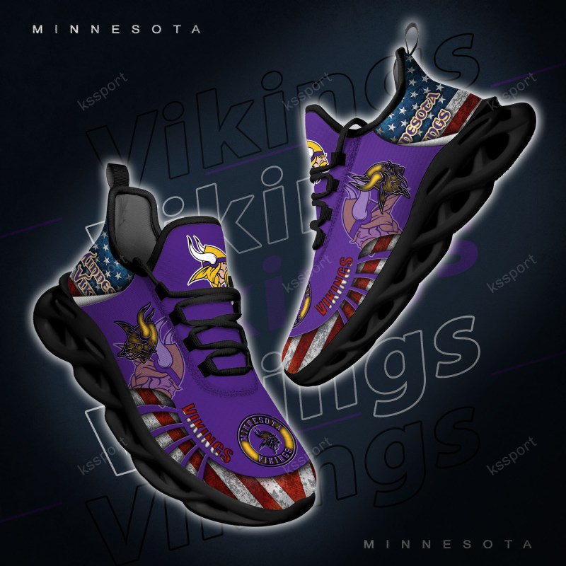 Minnesota Vikings Yezy Running Sneakers Top View
