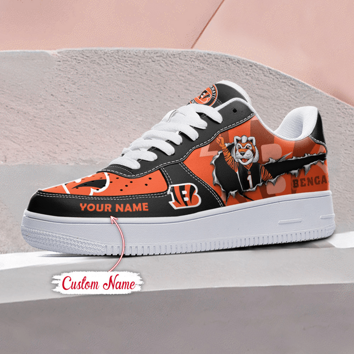 NFL Cincinnati Bengals Custom Name Air Force 1 Sneaker Image 3