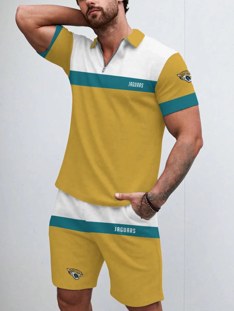 Jacksonville Jaguars Limited Edition ZIP Polo Shirt And Shorts Two-Piece Suit