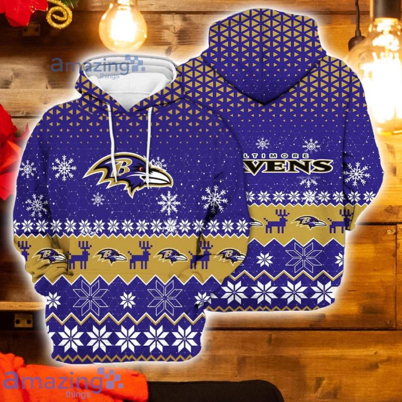 Baltimore Ravens Christmas Hoodie - Front View