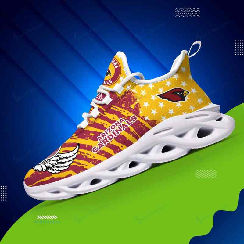 Side View of Arizona Cardinals Yezy Running Sneakers