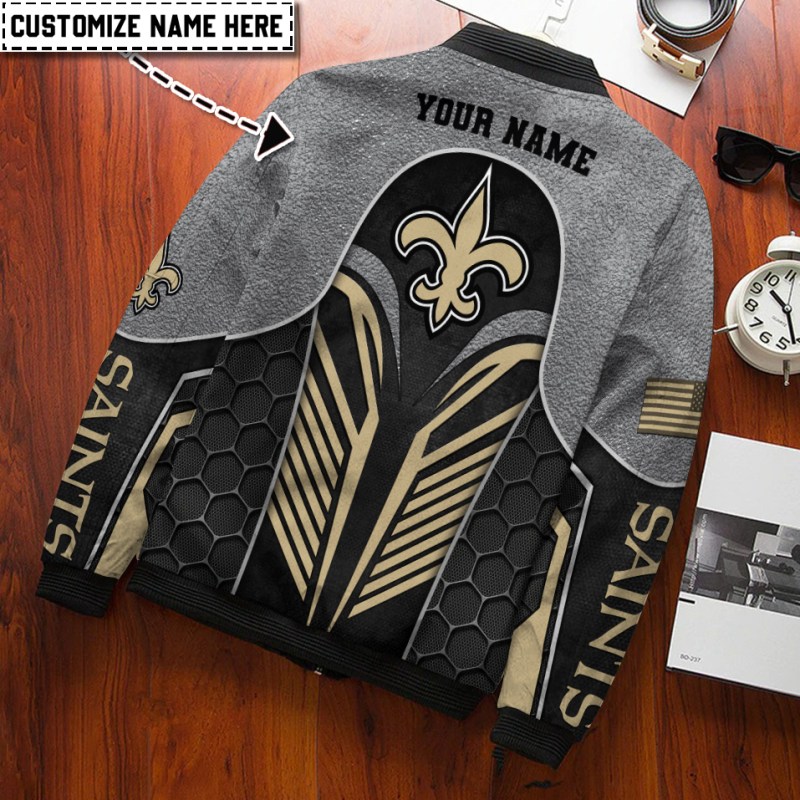 New Orleans Saints Bomber Jacket Back View