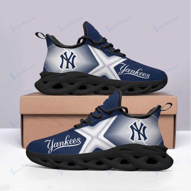 Side view of New York Yankees Yezy Running Sneakers