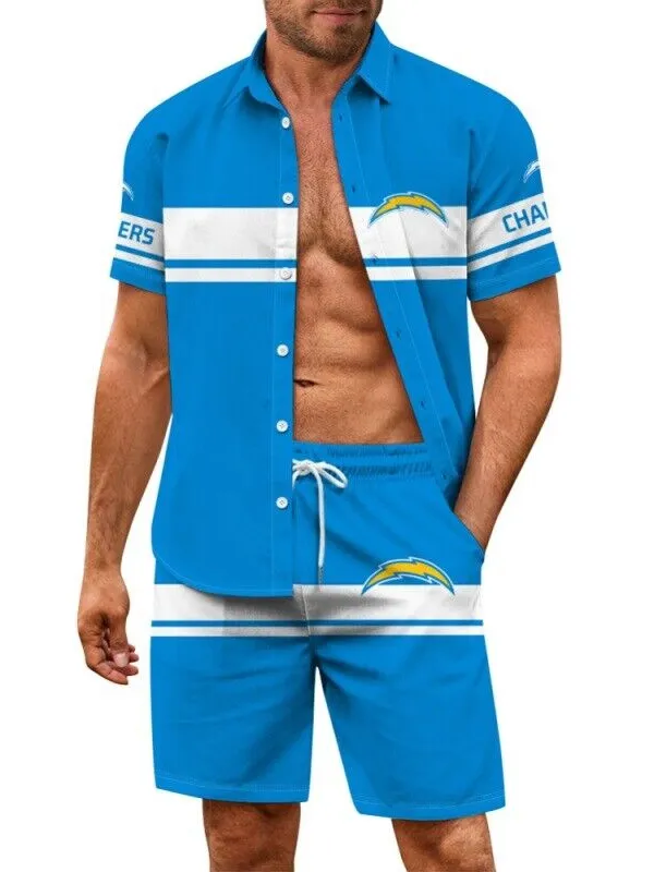 Los Angeles Chargers Hawaiian Shirt and Shorts