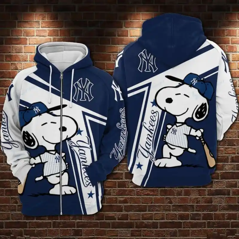 New York Yankees and Snoopy Limited Hoodie Back View
