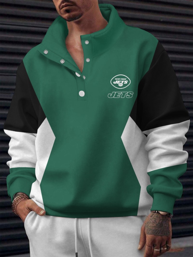 New York Jets Casual Colorful Stand Collar Sweatshirt