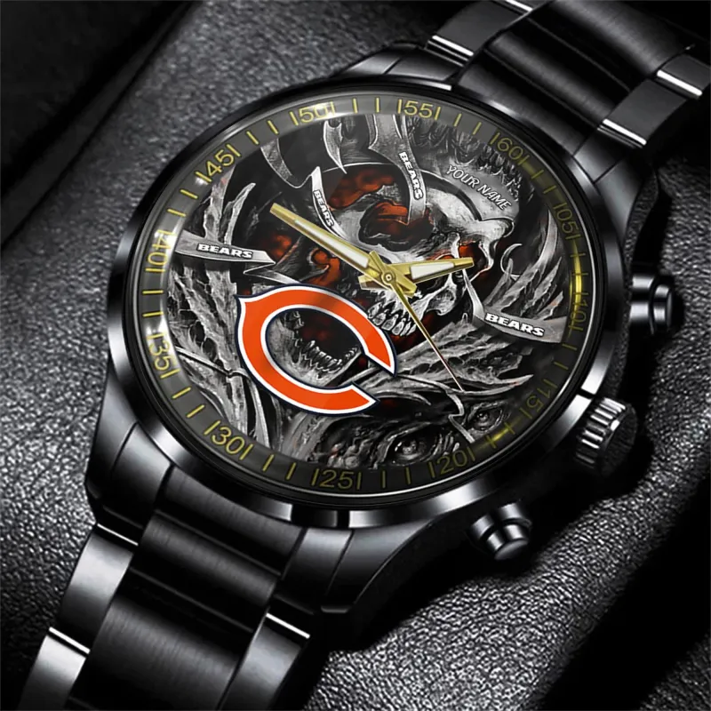 Chicago Bears Black Stainless Steel Fashion Watch