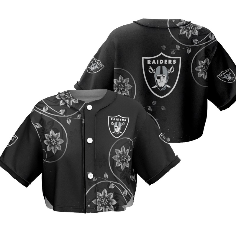 Las Vegas Raiders Crop Top Baseball Jersey