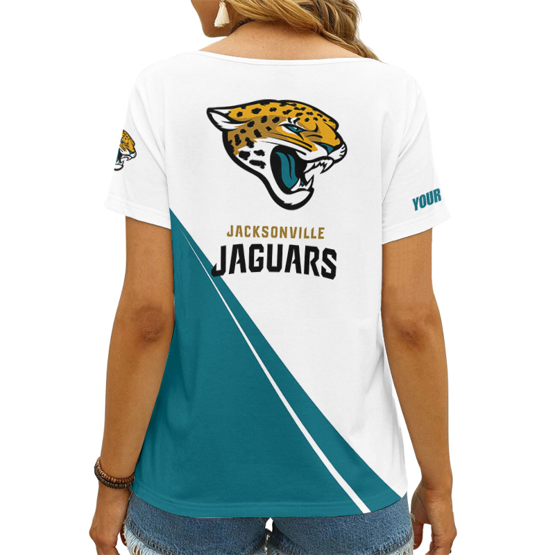 Jacksonville Jaguars V-neck T-shirt Details