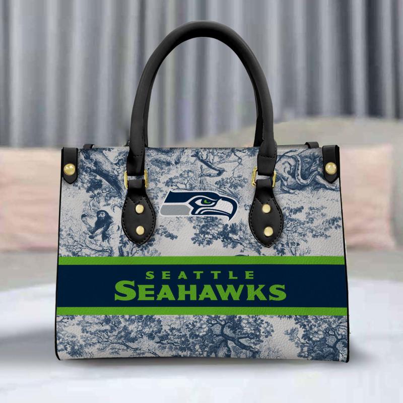 Front View of Seattle Seahawks Leather Bag