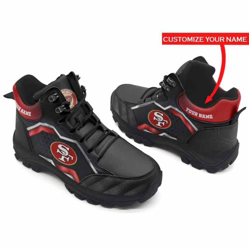 San Francisco 49ers Personalized Hiking Shoes Front View