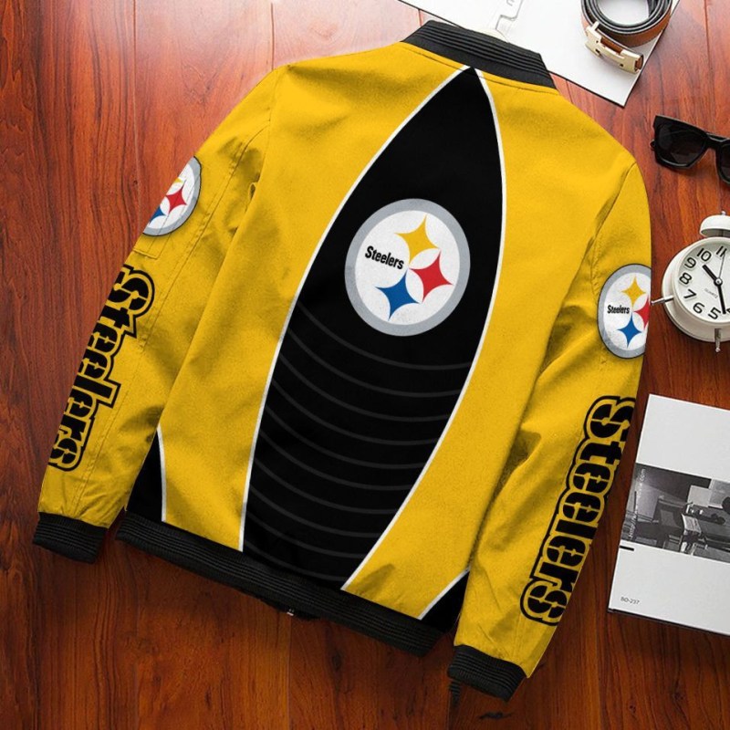 Pittsburgh Steelers Bomber Jacket Back View