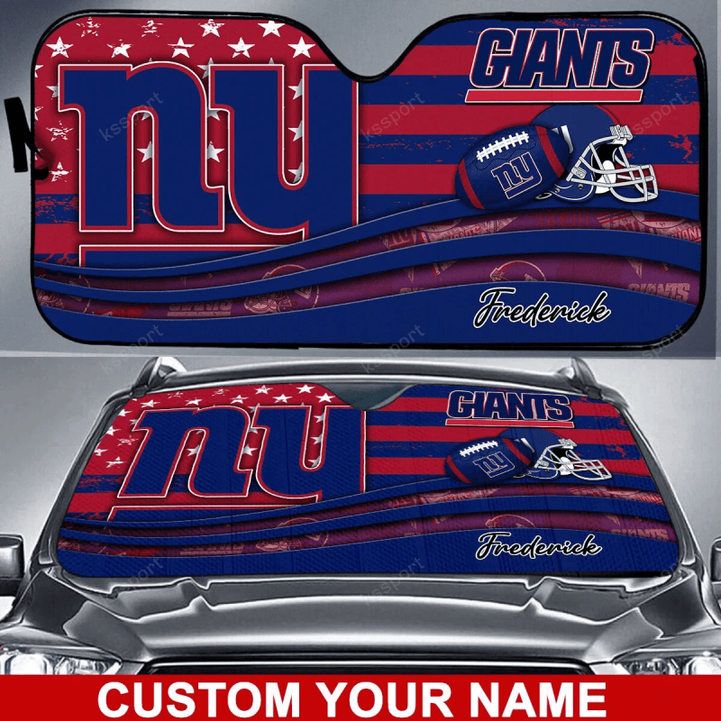 New York Giants Personalized Auto Sun Shade