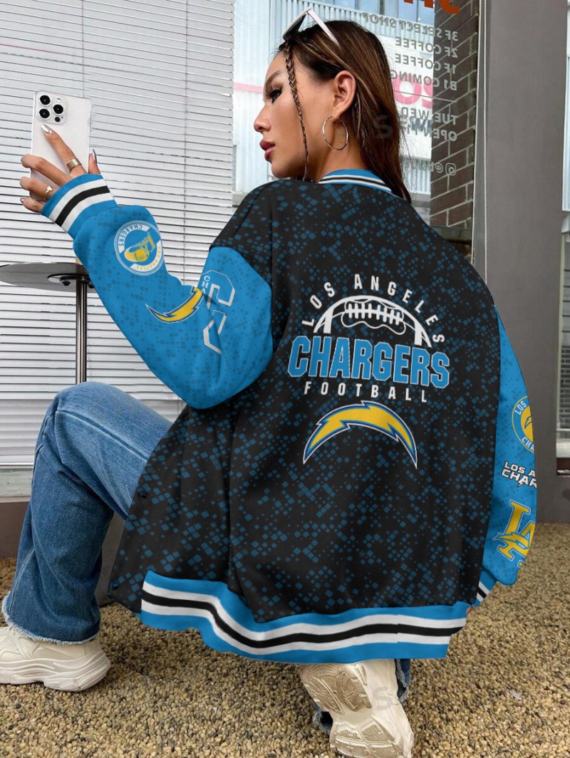 Los Angeles Chargers Varsity Jacket Back View