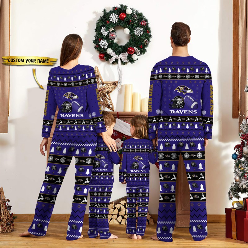 Baltimore Ravens Personalized Pajamas Set - Image 2