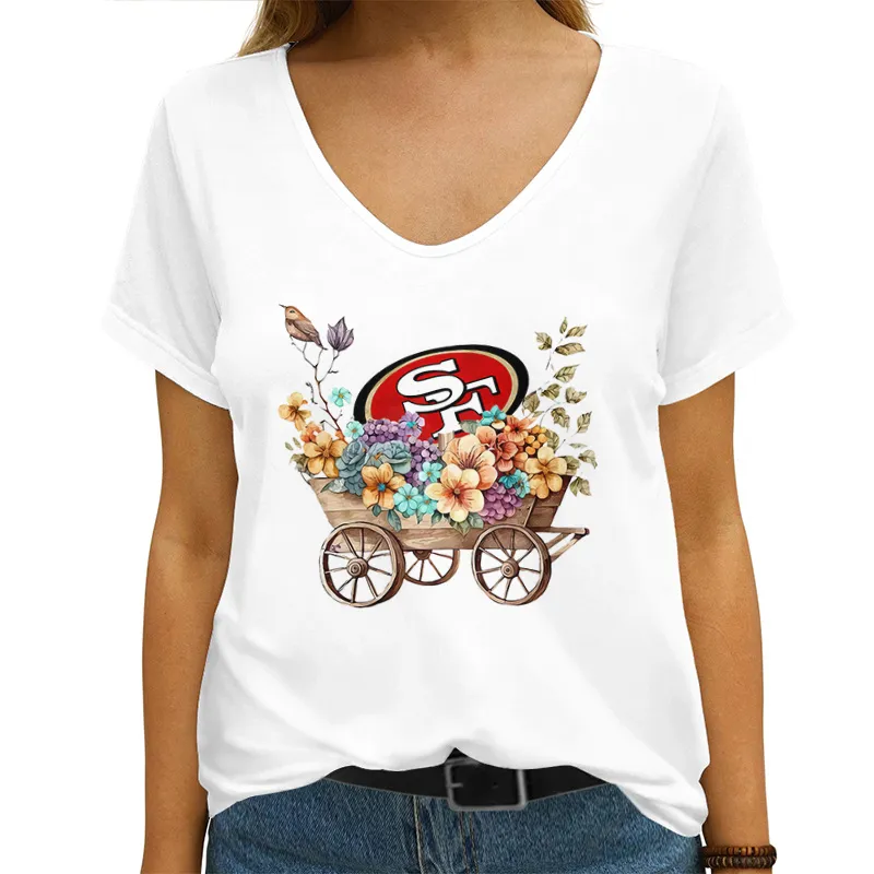 San Francisco 49ers V-neck Women T-shirt