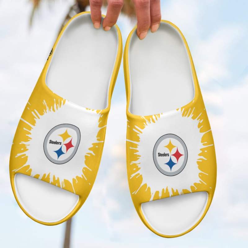 Pittsburgh Steelers Yeezy Slippers Mockup 1