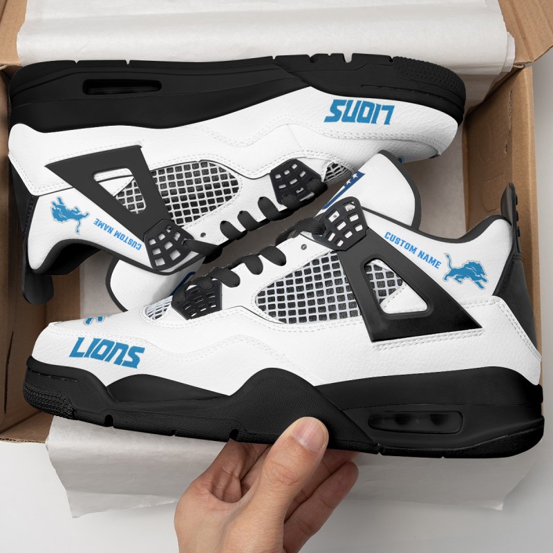 Detroit Lions AJ4 Sneakers Back View