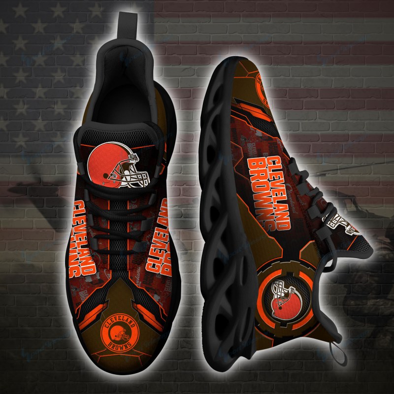 Cleveland Browns Yezy Running Sneakers Back View