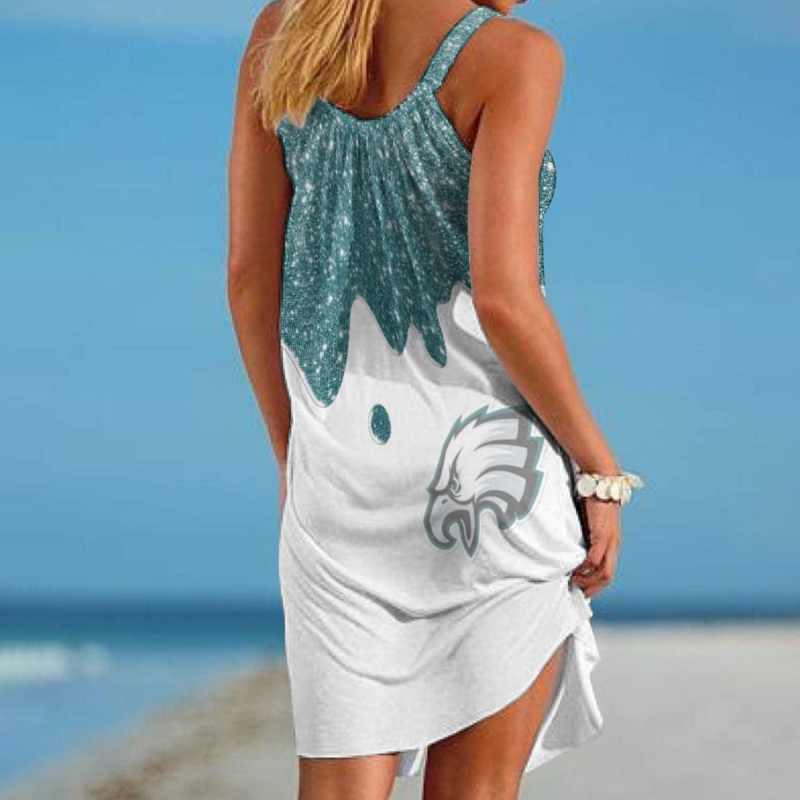 Philadelphia Eagles Beach Dress Mockup