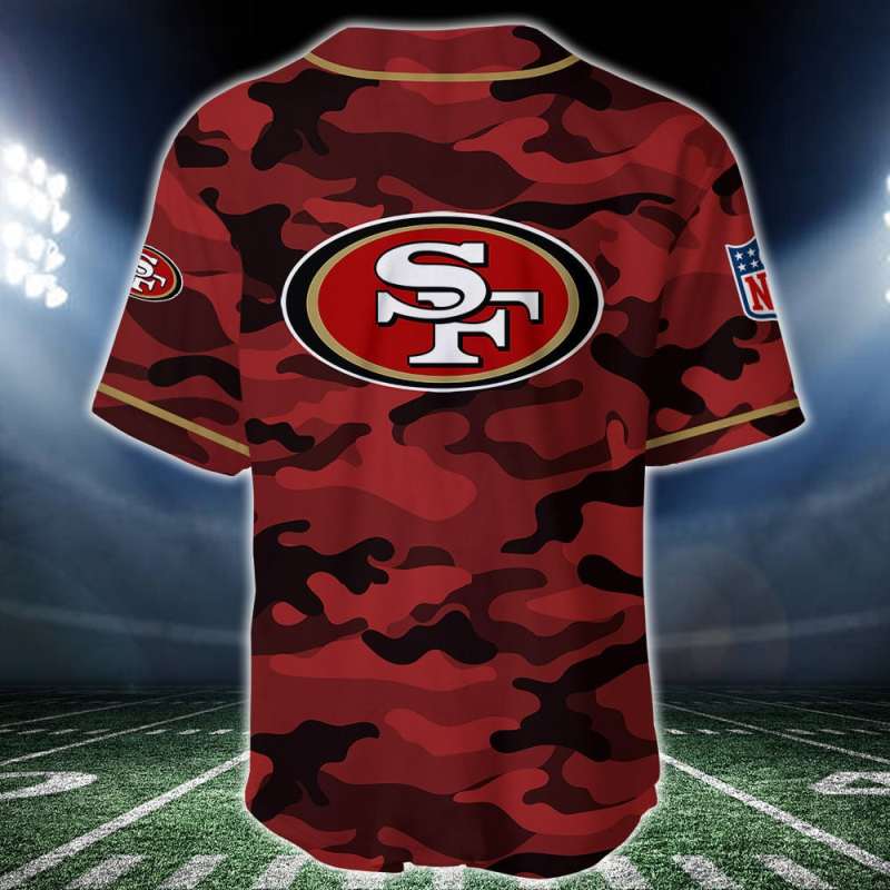 San Francisco 49ers Personalized Baseball Jersey - Side View