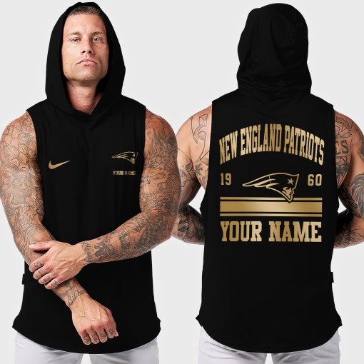 New England Patriots Men's Workout Hooded Tank Top