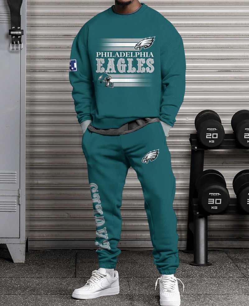 Philadelphia Eagles Unisex Combo 3D Sweatsuit and Sweatpants