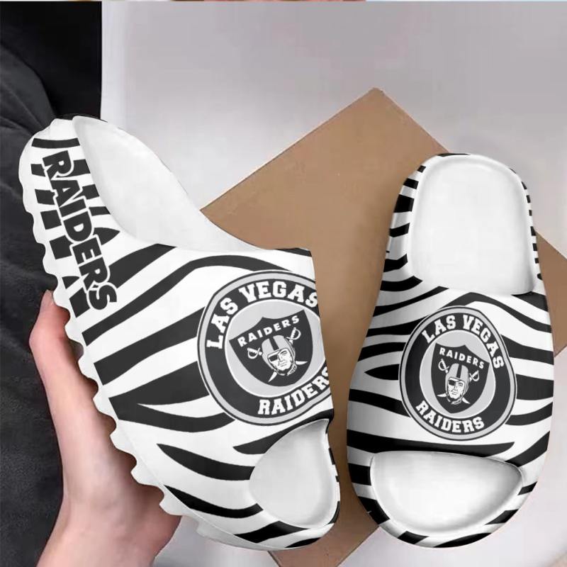 Las Vegas Raiders Yeezy Slippers Back View