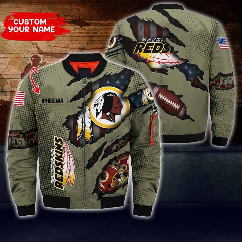 Washington Redskins Personalized Thick Bomber Jacket
