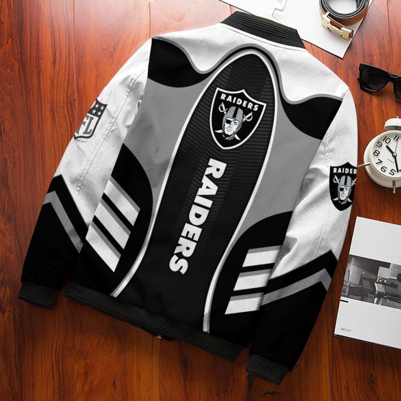 Las Vegas Raiders Bomber Jacket Back View