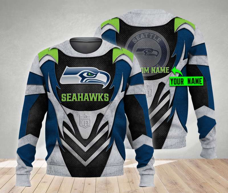 Details of Seattle Seahawks Personalized Ugly Christmas Sweater