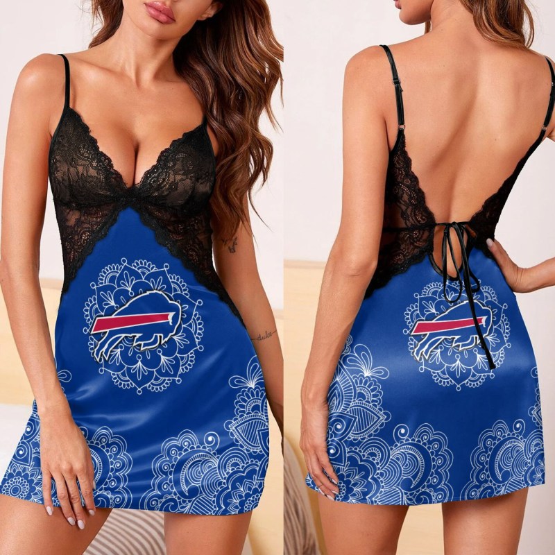 Buffalo Bills Lace Back Strap Slip Dress Side View