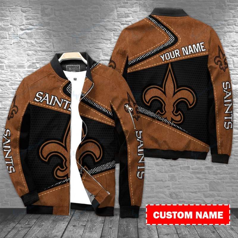 New Orleans Saints Personalized Bomber Jacket - Front