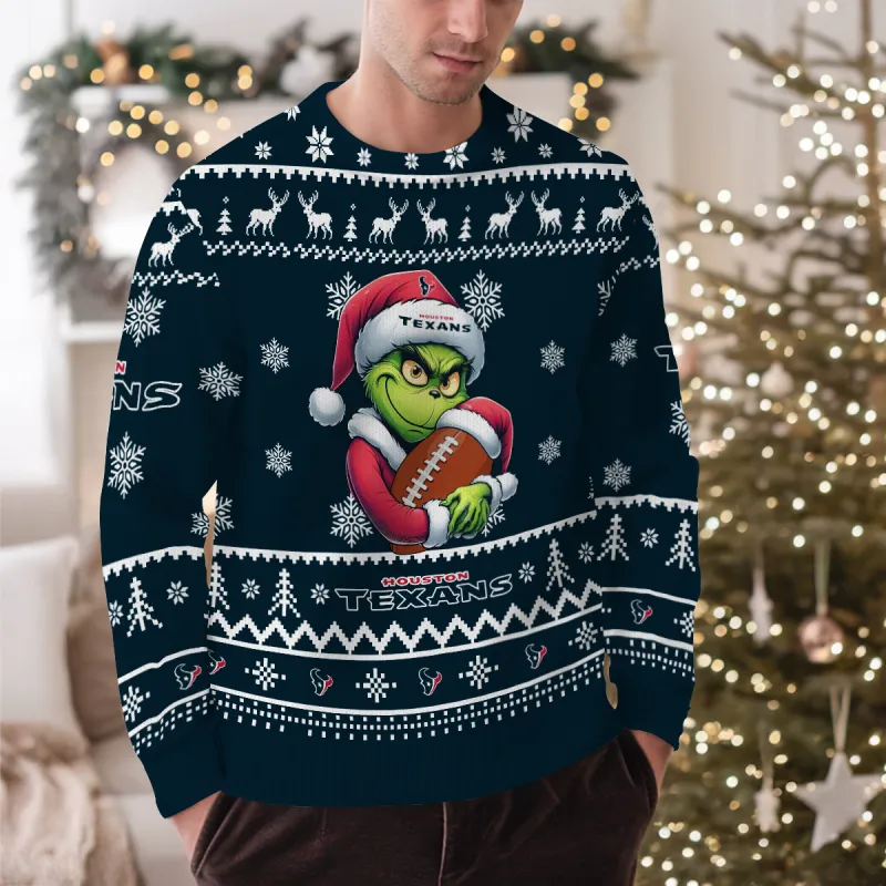 Houston Texans Premium Ugly Christmas Sweater MK Outdoor1
