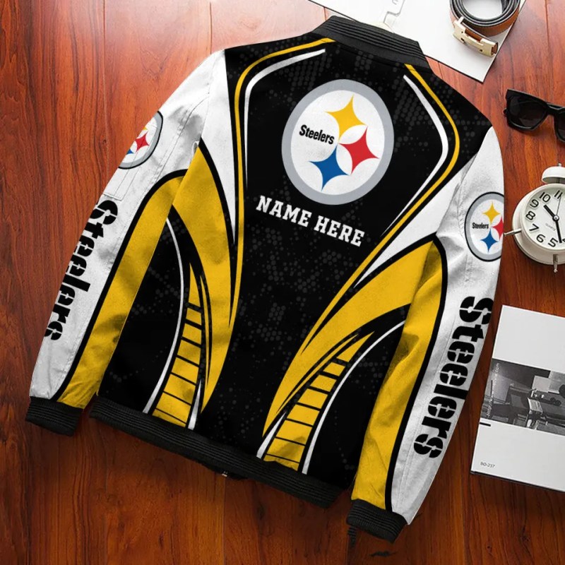 Pittsburgh Steelers Personalized Bomber Jacket Image 3