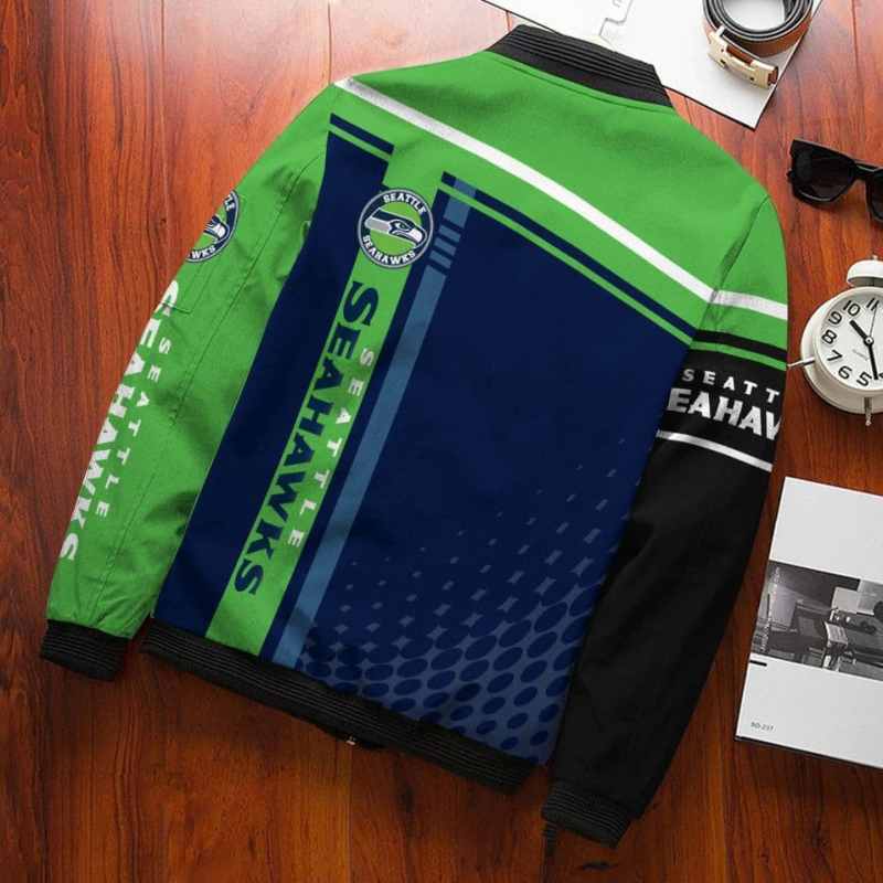 Seattle Seahawks Bomber Jacket - Back View