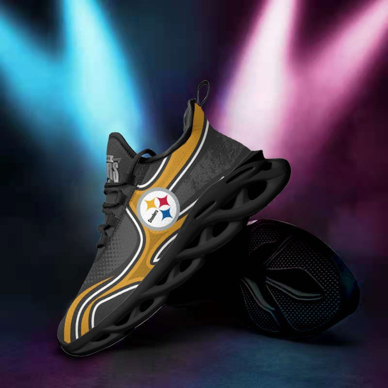 Pittsburgh Steelers Yezy Running Sneakers Angle View