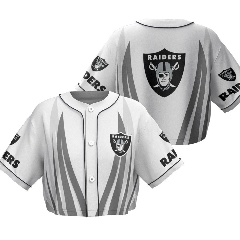 Las Vegas Raiders Crop Top Baseball Jersey